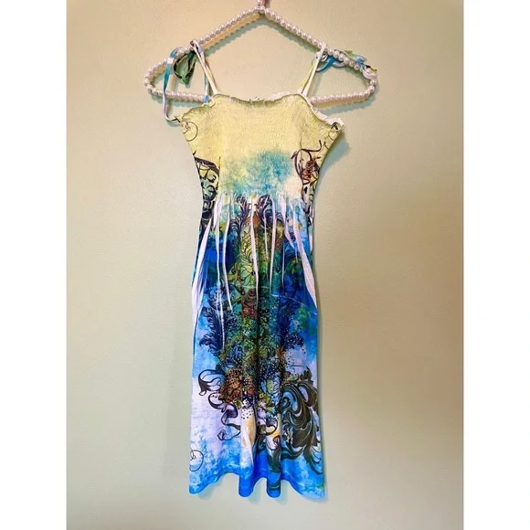 ❌4/$20 Y2K Tattoo Tattoo by Free Spirit tank, bedazzled top, Size Medium - Picture 1 of 4